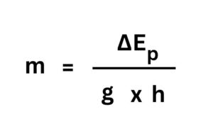 Gravitational potential energy equation rearranged to make mass the subject