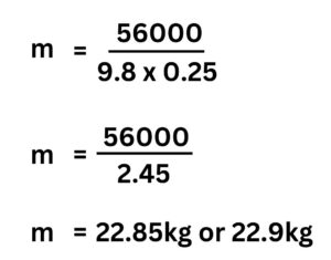 calulation of mass using gravitational potential energy