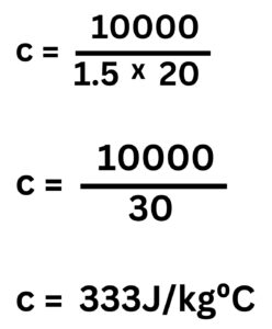 SHC calculation for specific heat capacity