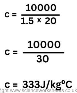 SHC calculation for specific heat capacity