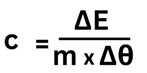 specific heat capacity equation rearranged for c to be the subject