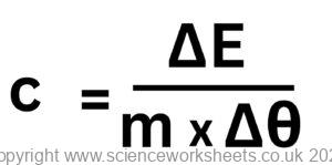 specific heat capacity equation rearranged for c to be the subject