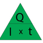 Charge formula triangle. Charge = current x time