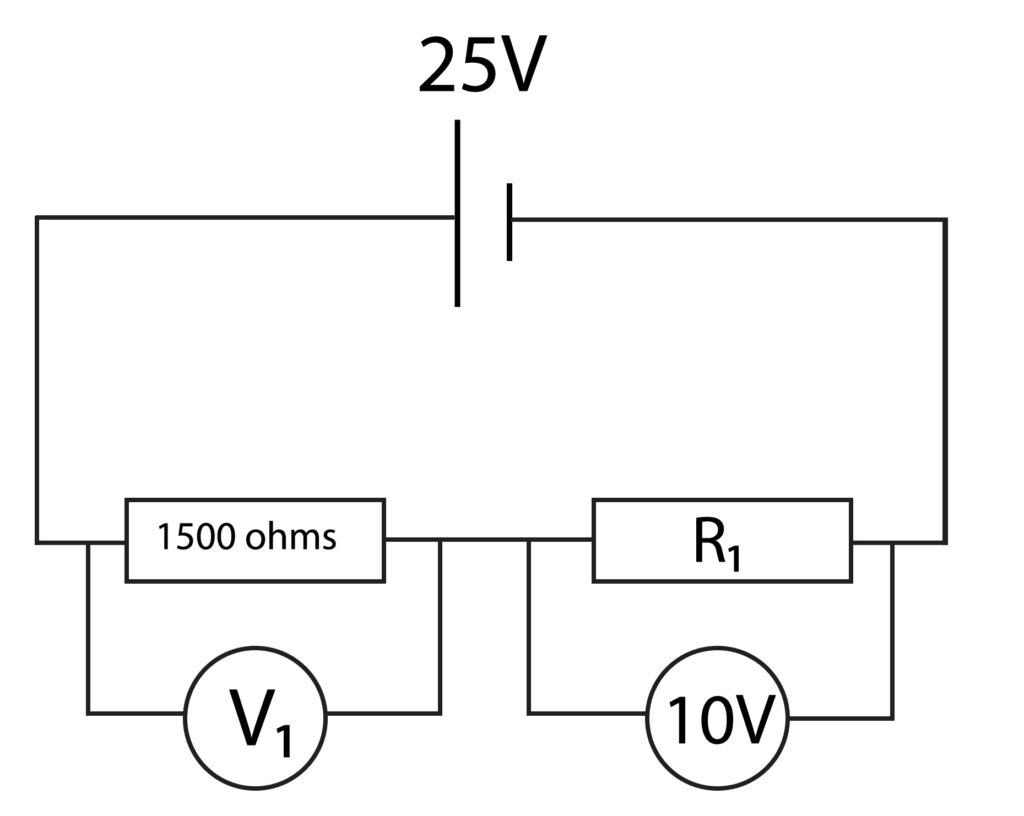 Calculaing potential difference and resistance in a series circuit