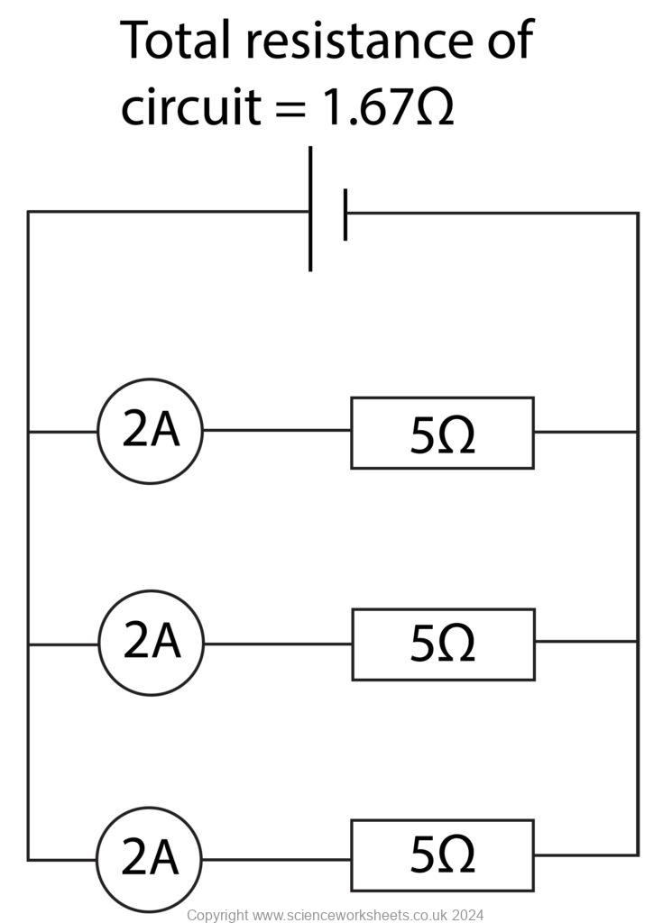 Parallel circuit, calculate potential difference of the cell using V = IR