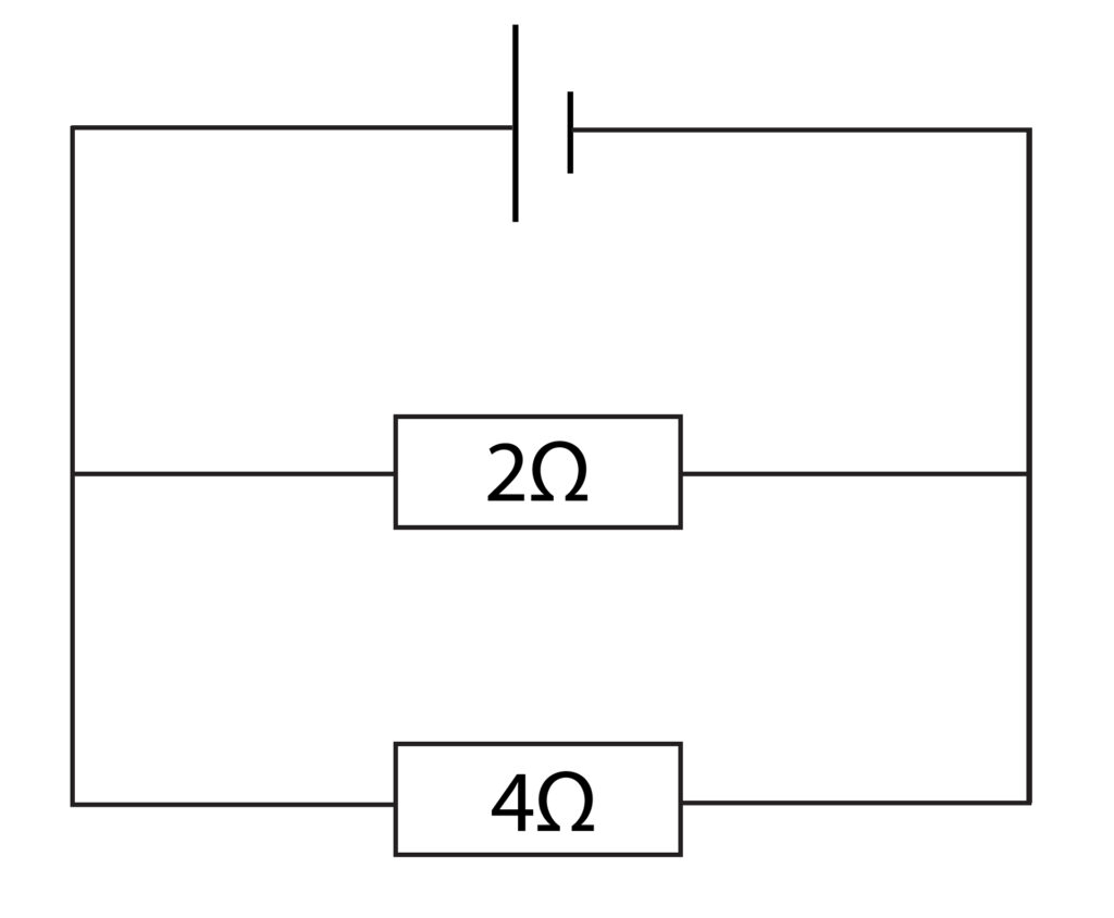 Parallel circuit diagram showing rules for resistance in a circuit