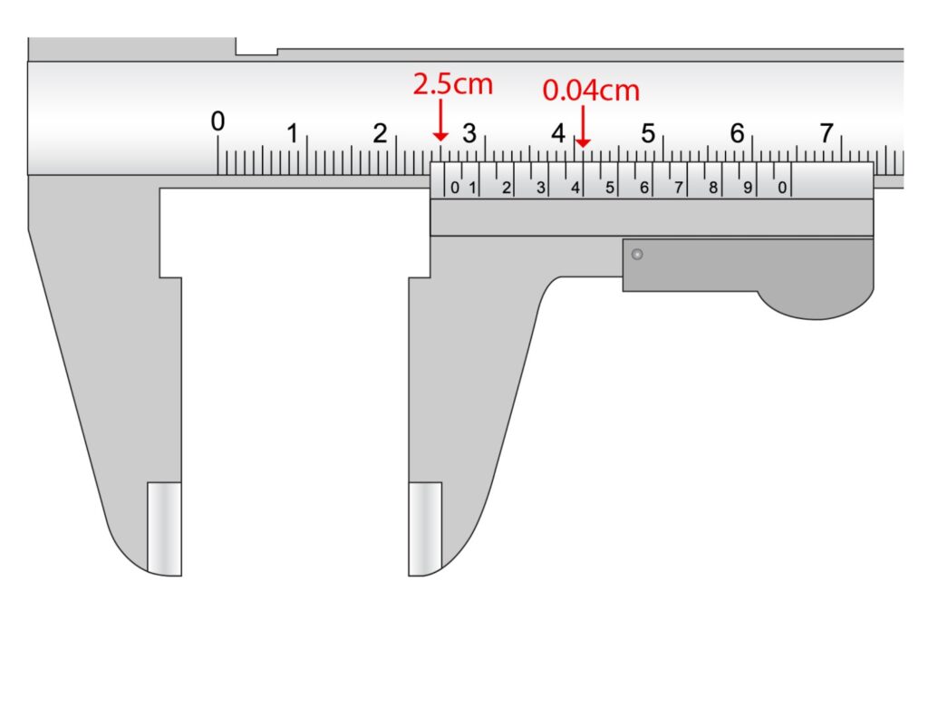 Reading vernier calliper scale