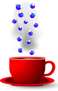 Internal energy picture showing water molecules