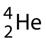 Alpha particle being represented as a helium nucleus