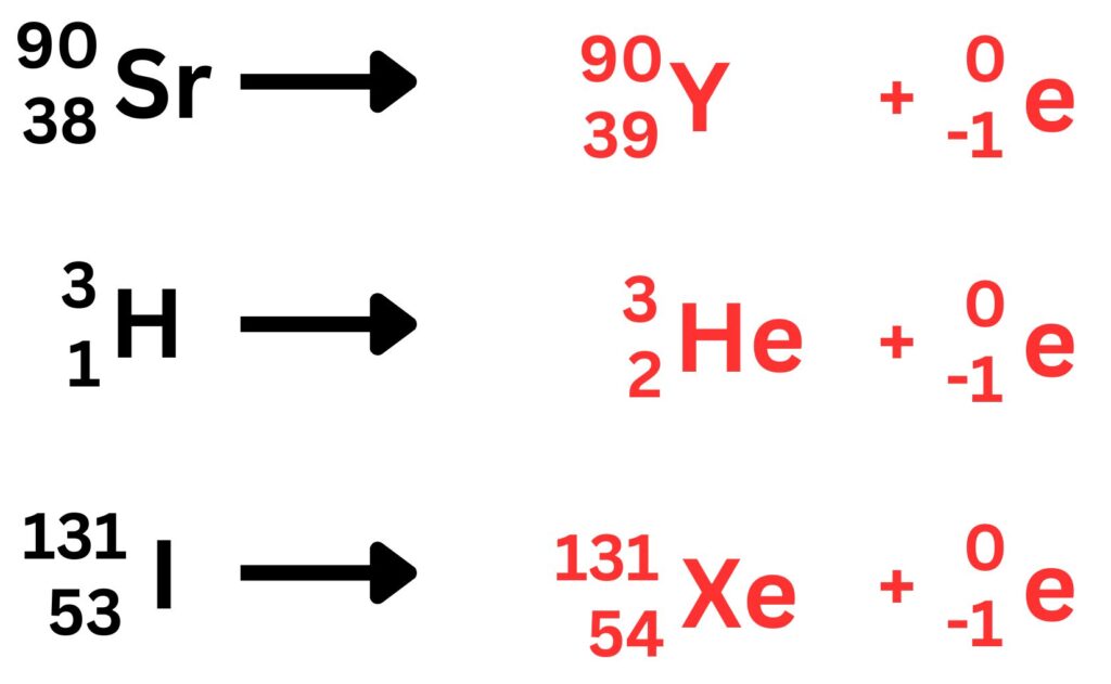 Answers to practice equations for beta decay