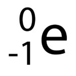 Beta particle being represented as an electron