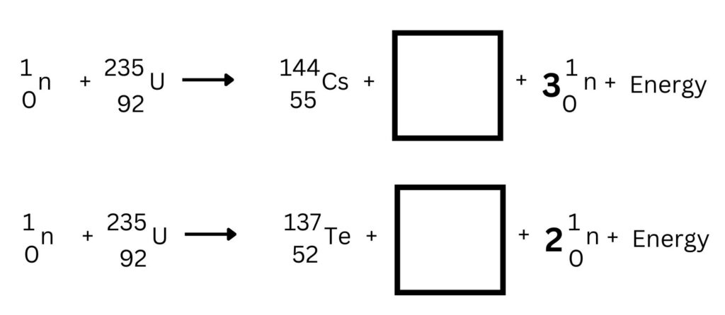 Nuclear fission equation questions