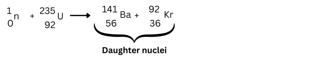 writing equation for induced fission of U-235 