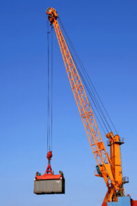 Tension forces in the cable of the crane