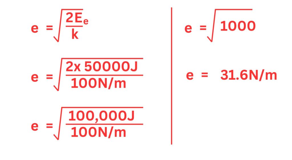 Calculating extension using elastic potential energy equation