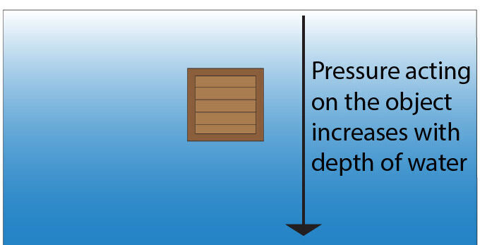 Object suspended in water to show upthrust