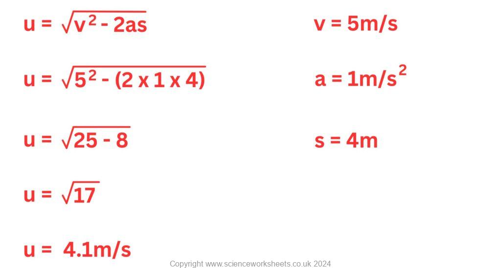 equation of motion with worked solution on how to calculate the initial velocity