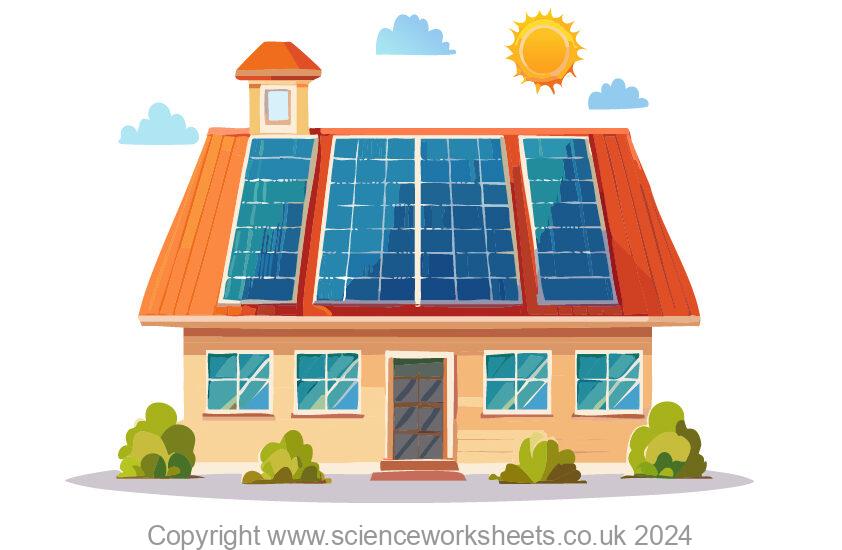 solar panels on a roof to generate electricity