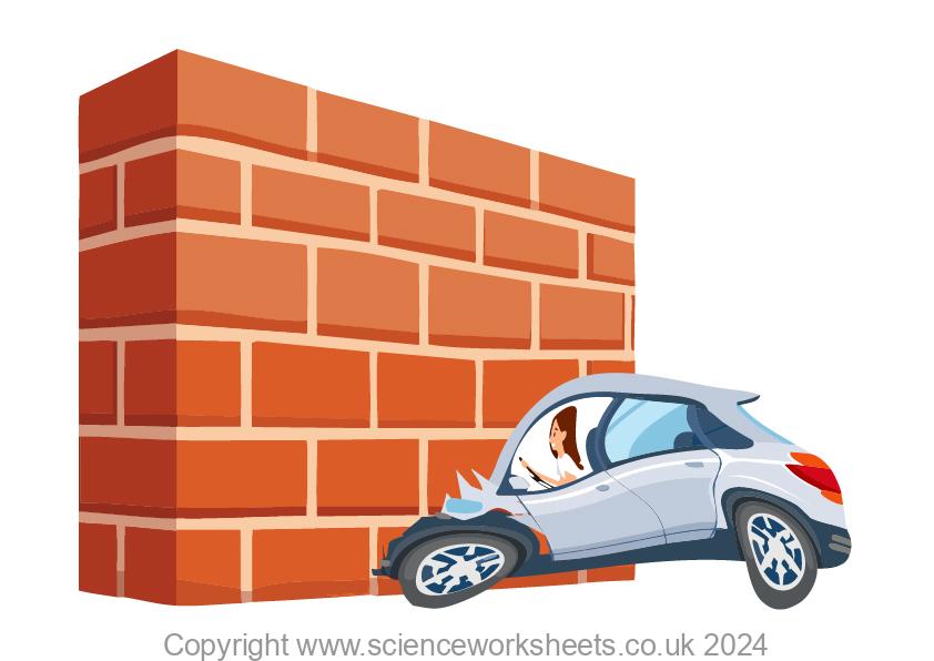 car dirivving into a brick wall to show impact forces