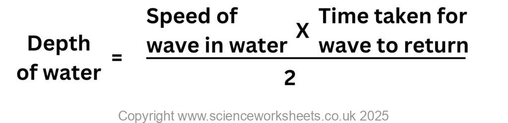 Using echo sounding to find the depth of water formula