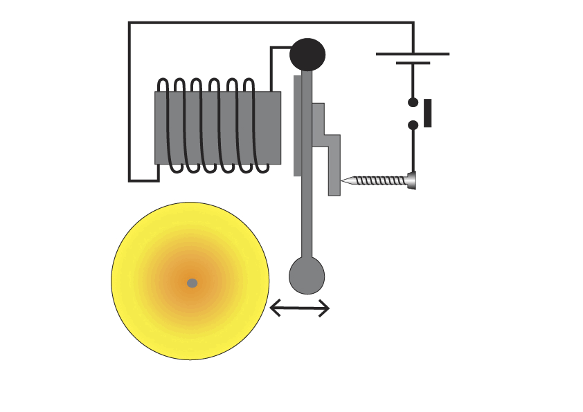 Animated electric bell circuit diagram of a gif
