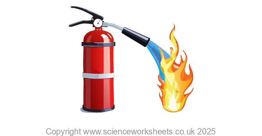 Fire extinguisher putting out a fire