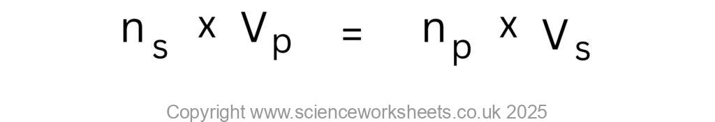 Potential difference number of turns equation cross multiplied