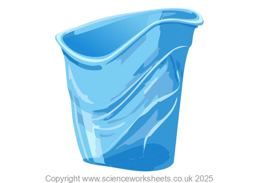 Crushed cup showing deformation forces