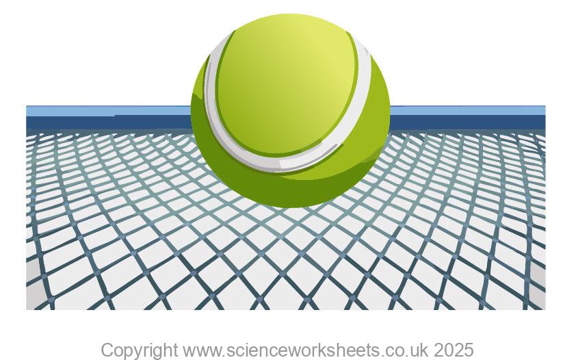Tennis ball hitting net