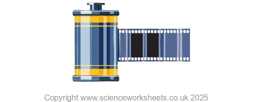 Photographic film darkened due to radiation