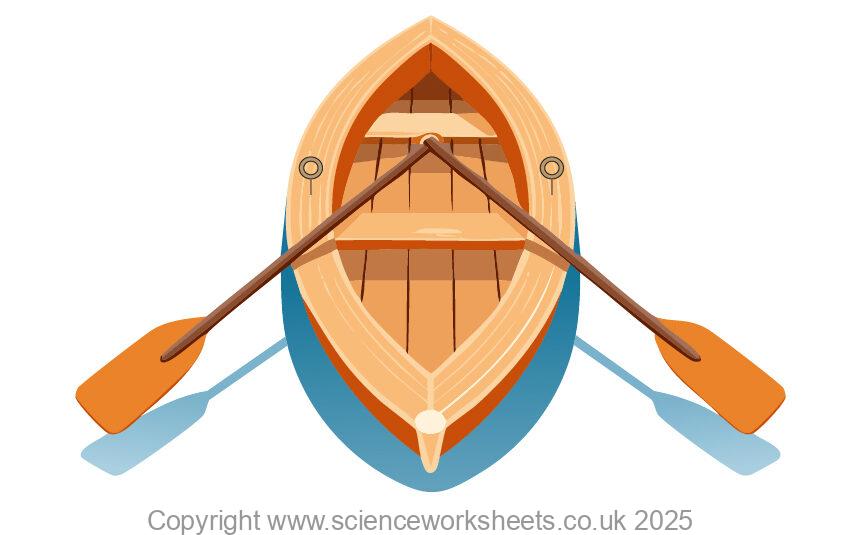 rowing boat with oars