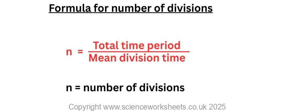 Formula to calculate the number of divisions