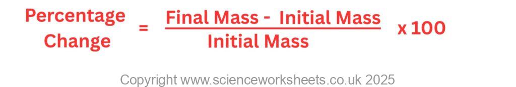 Percentage change formula