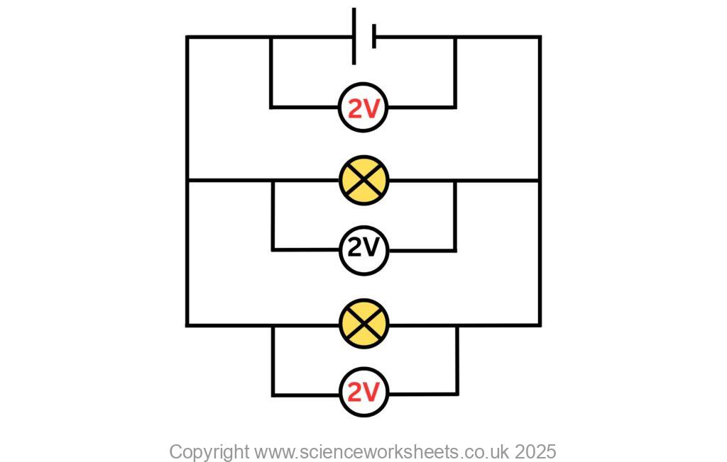 Parallel circuit calculating potential difference