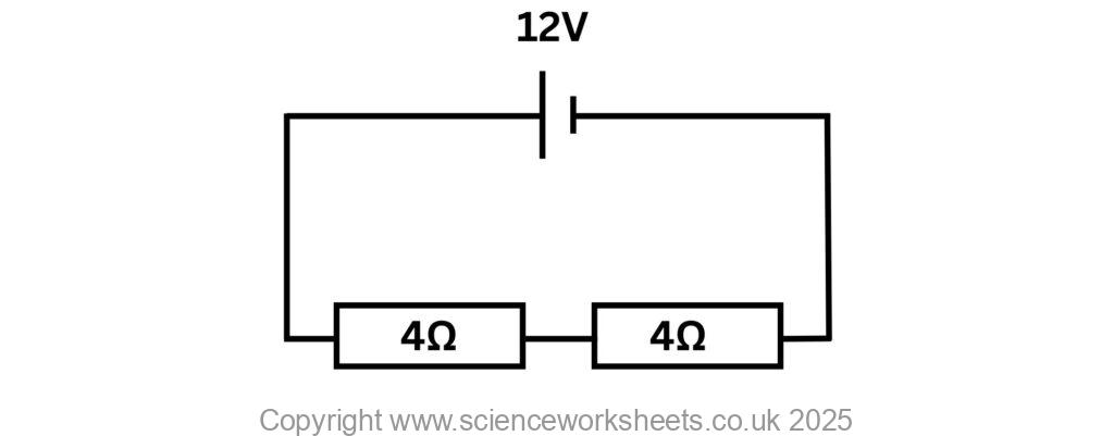 Calculating current in a series circuit