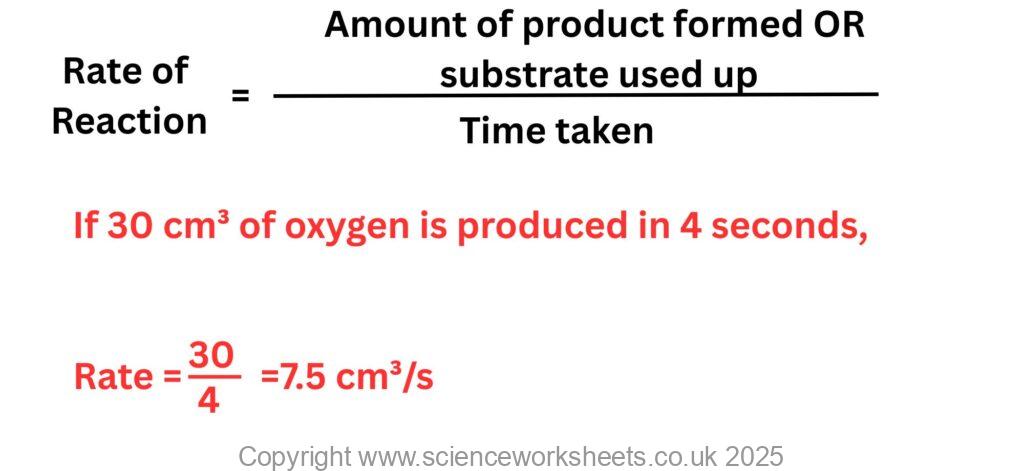 Example of how to calculate the rate of an enzyme reaction for gcse biology