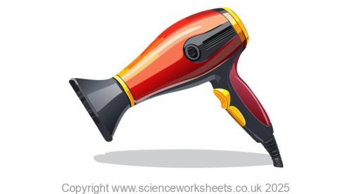 Hairdryer converting energy electrically